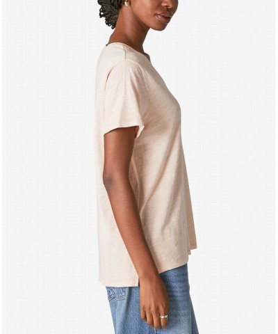 Women's Cotton V-Neck Tee Colony Blue $14.71 Tops