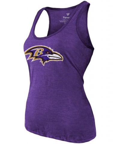 Women's J.K. Dobbins Heathered Purple Baltimore Ravens Name Number Tri-Blend Tank Top Purple $29.49 Tops