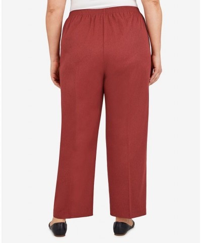 Plus Size Sorrento Heather Microfiber Straight Leg Short Length Pants Terracotta $26.04 Pants