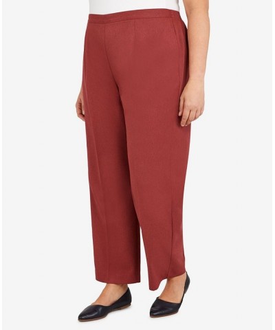 Plus Size Sorrento Heather Microfiber Straight Leg Short Length Pants Terracotta $26.04 Pants