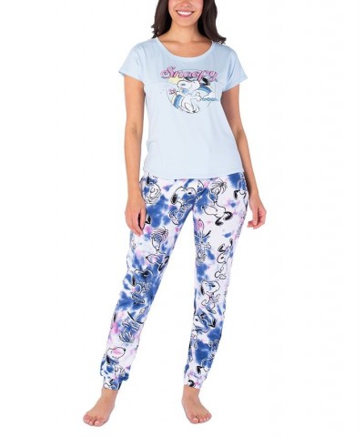 Women's Snoopy Dance Tie-Dyed Pajama Set Purple $16.08 Sleepwear