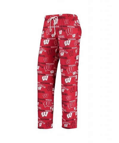 Women's Red White Wisconsin Badgers Flagship Long Sleeve T-shirt and Pants Sleep Set Red, White $35.09 Pajama