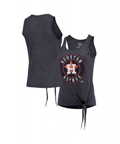 Women's Navy Houston Astros Scoop Neck Racerback Side Tie Tri-Blend Tank Top Navy $27.49 Tops