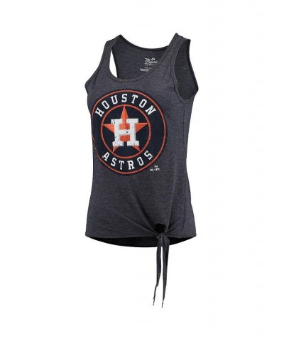 Women's Navy Houston Astros Scoop Neck Racerback Side Tie Tri-Blend Tank Top Navy $27.49 Tops