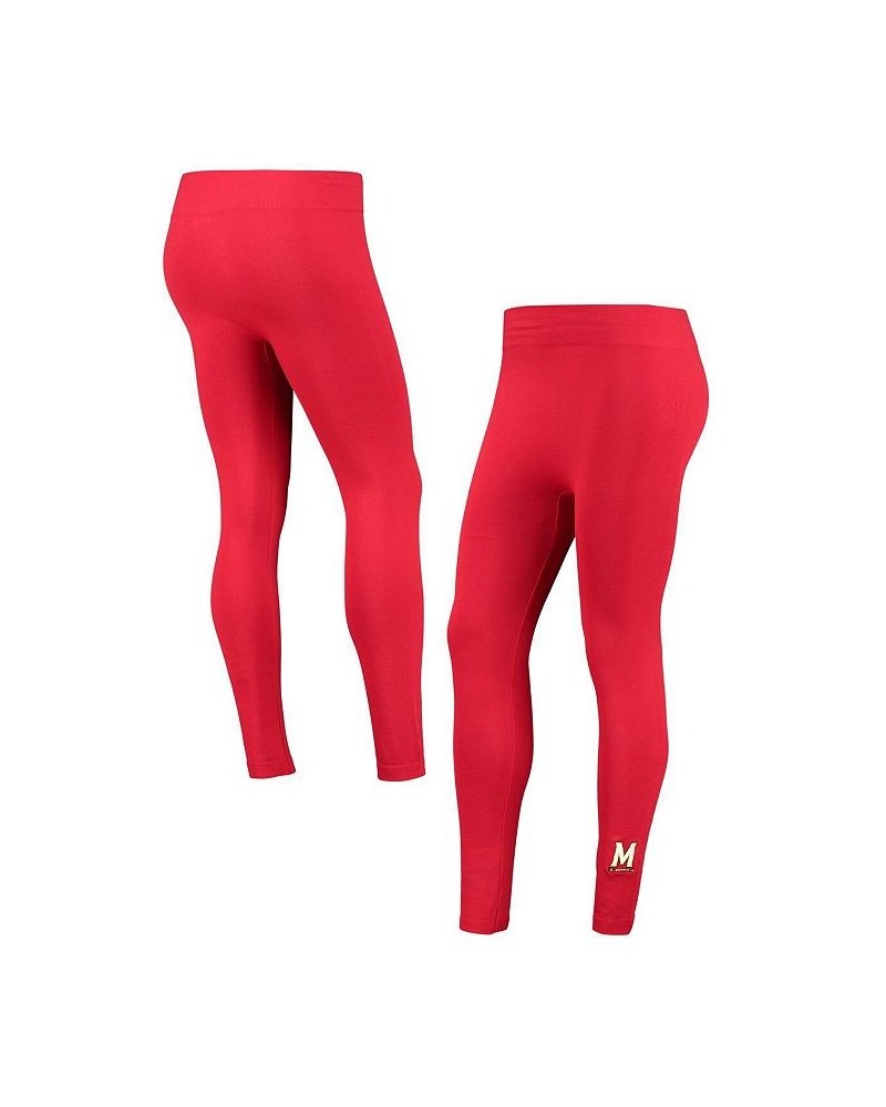 Women's Red Maryland Terrapins Fleece-Lined Leggings Red $18.19 Pants