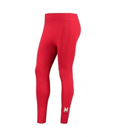 Women's Red Maryland Terrapins Fleece-Lined Leggings Red $18.19 Pants