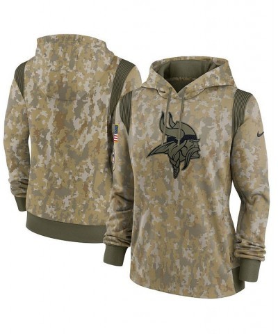 Women's Olive Minnesota Vikings 2021 Salute To Service Thermal Performance Pullover Hoodie Olive $34.00 Sweatshirts