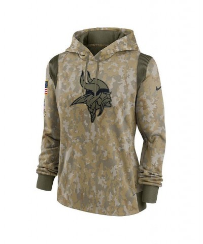 Women's Olive Minnesota Vikings 2021 Salute To Service Thermal Performance Pullover Hoodie Olive $34.00 Sweatshirts