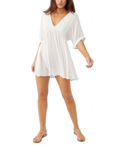 Juniors' Rosemary Crinkle Dolman-Sleeve Dress Winter White $33.15 Dresses