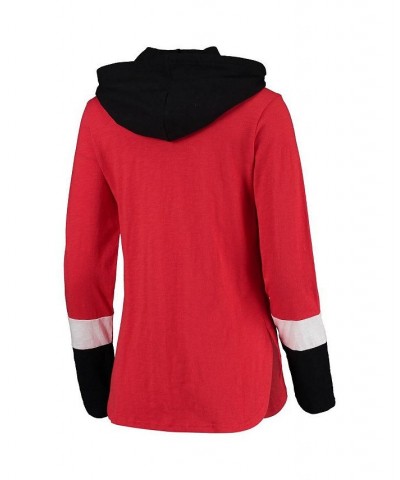 Women's Red Chicago Blackhawks Passing Play Hoodie Long Sleeve T-shirt Red $23.65 Tops