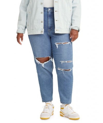 Trendy Plus Size Women's High-Waisted Mom Jeans Summer Games $34.40 Jeans