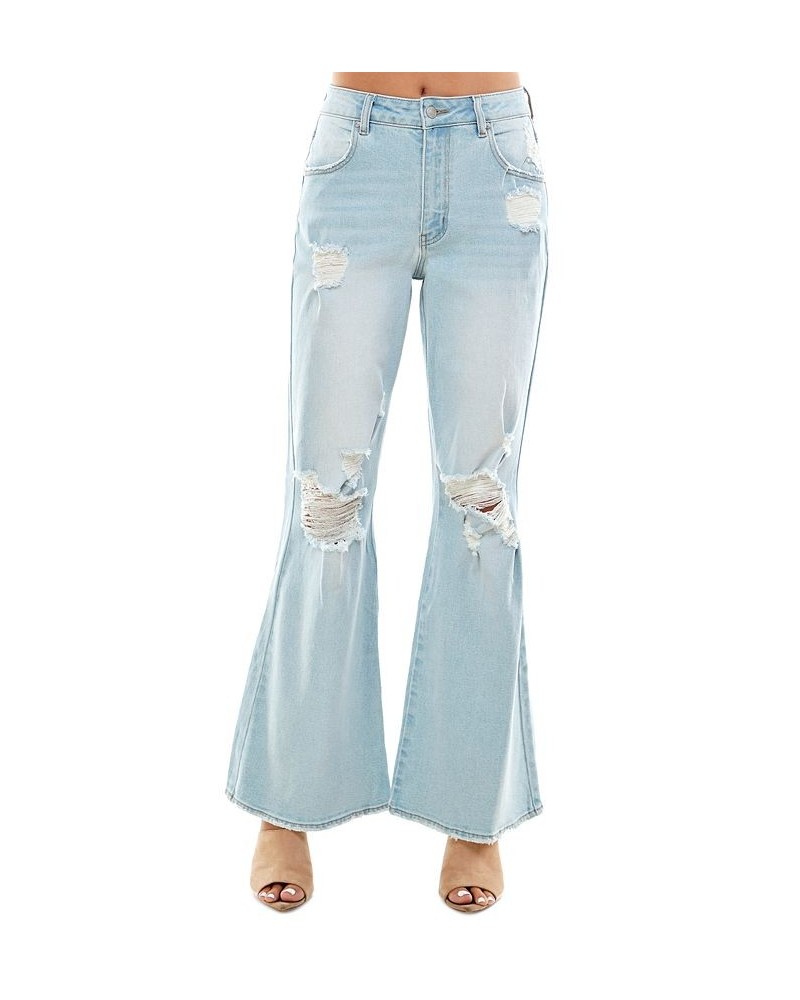 Juniors' High-Rise 90s Flare Jeans Light Wash $17.40 Jeans