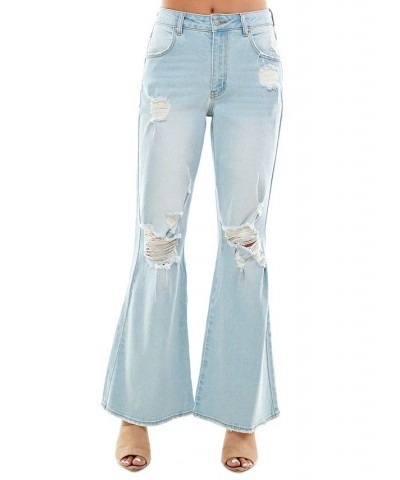 Juniors' High-Rise 90s Flare Jeans Light Wash $17.40 Jeans