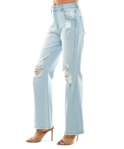 Juniors' High-Rise 90s Flare Jeans Light Wash $17.40 Jeans