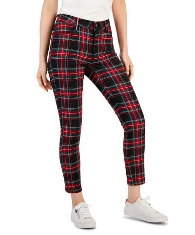 Women's Tribeca Plaid-Print Skinny Pants Prosperous Plaid- Red Multi $21.36 Pants