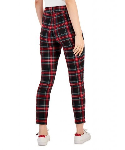 Women's Tribeca Plaid-Print Skinny Pants Prosperous Plaid- Red Multi $21.36 Pants