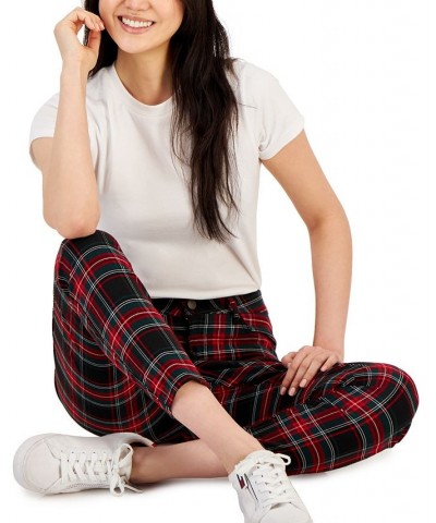 Women's Tribeca Plaid-Print Skinny Pants Prosperous Plaid- Red Multi $21.36 Pants