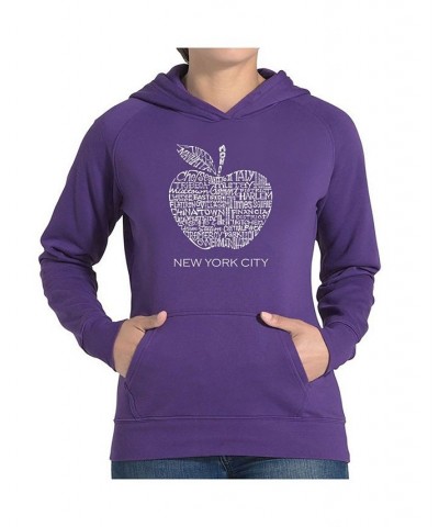 Women's Word Art Hooded Sweatshirt -Neighborhoods In Nyc Purple $34.19 Sweatshirts