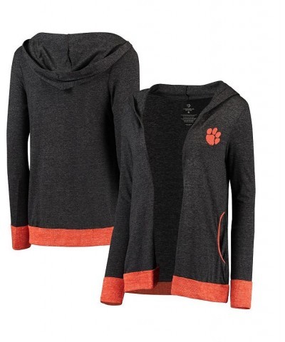 Women's Charcoal Clemson Tigers Steeplechase Open Hooded Tri-Blend Cardigan Black $22.50 Sweaters