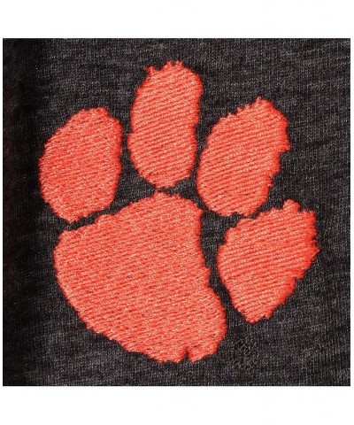 Women's Charcoal Clemson Tigers Steeplechase Open Hooded Tri-Blend Cardigan Black $22.50 Sweaters