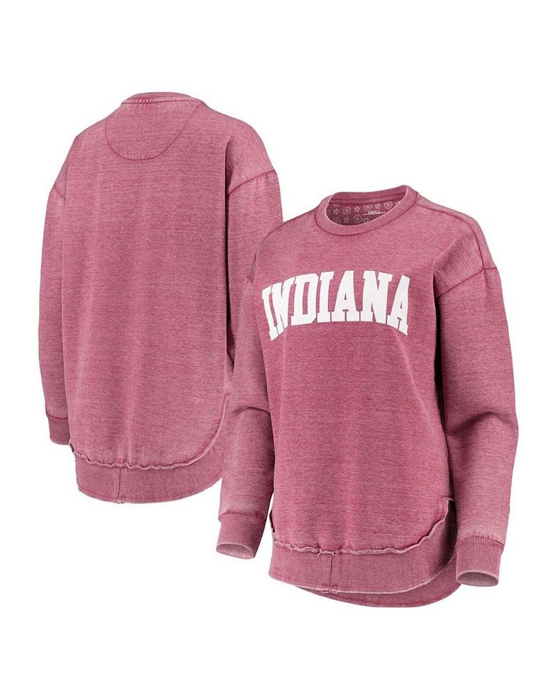 Women's Crimson Indiana Hoosiers Vintage-Like Wash Pullover Sweatshirt Crimson $38.99 Sweatshirts