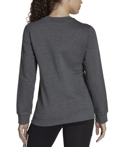 Women's 3-Stripe Cotton Fleece Crewneck Sweatshirt Black/White $18.00 Sweatshirts