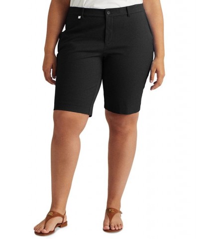 Plus-Size Stretch Cotton Shorts Black $42.07 Shorts