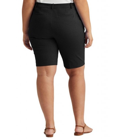 Plus-Size Stretch Cotton Shorts Black $42.07 Shorts