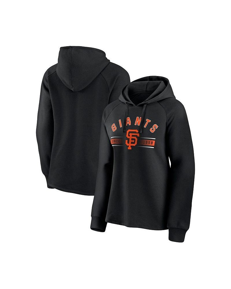 Women's Branded Black San Francisco Giants Perfect Play Raglan Pullover Hoodie Black $30.75 Sweatshirts