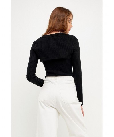 Women's 2 Piece Knit Top Black $46.80 Tops