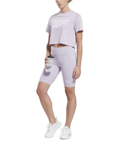 Women's Identity Logo Cropped T-Shirt Purple $18.20 Tops