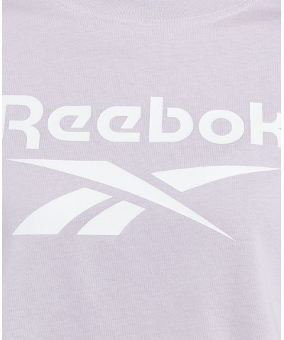 Women's Identity Logo Cropped T-Shirt Purple $18.20 Tops