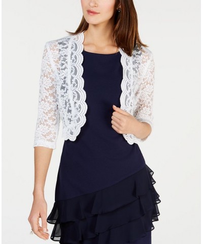 Scalloped Lace Shrug White $24.01 Jackets