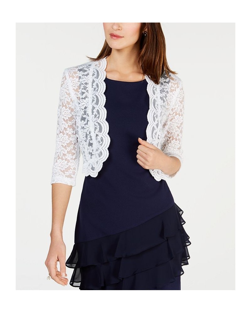 Scalloped Lace Shrug White $24.01 Jackets