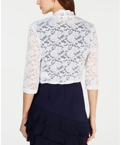 Scalloped Lace Shrug White $24.01 Jackets