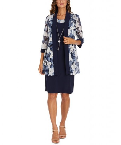 Women's Printed Dress and Jacket Navy/denim $37.06 Dresses