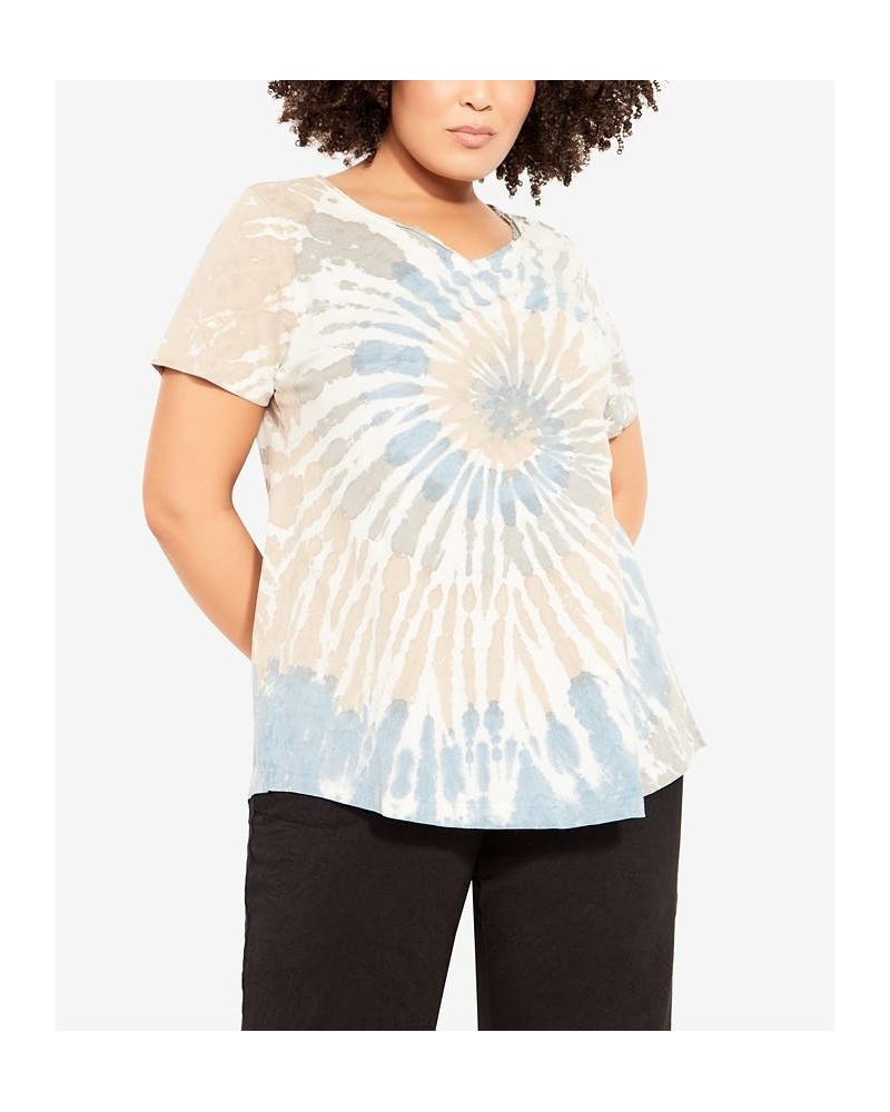 Plus Size Miya Tie Dye Top Delft Blue $35.88 Tops