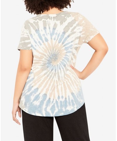 Plus Size Miya Tie Dye Top Delft Blue $35.88 Tops