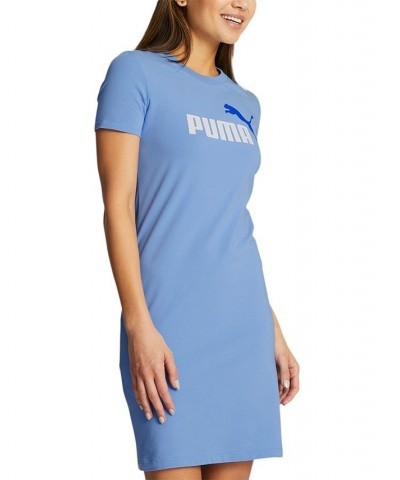 Women's Essential Slim T-Shirt Dress Blue $22.40 Dresses