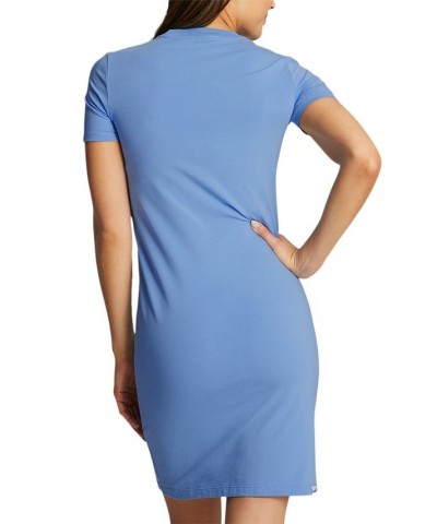 Women's Essential Slim T-Shirt Dress Blue $22.40 Dresses