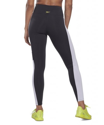 Women's Lux High-Waist Colorblock Full-Length Leggings Black $35.25 Pants