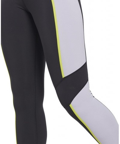 Women's Lux High-Waist Colorblock Full-Length Leggings Black $35.25 Pants