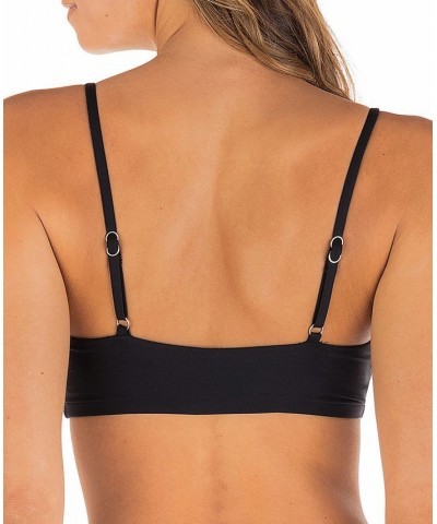 Juniors' Solid One And Only Adjustable-Strap Bralette Bikini Top Black $33.00 Swimsuits