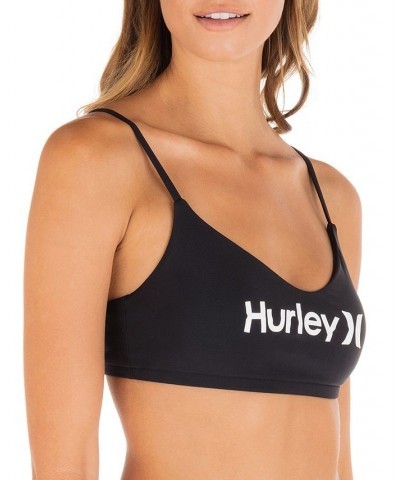 Juniors' Solid One And Only Adjustable-Strap Bralette Bikini Top Black $33.00 Swimsuits