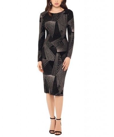 Embellished Sheath Dress Black/Gold $74.36 Dresses