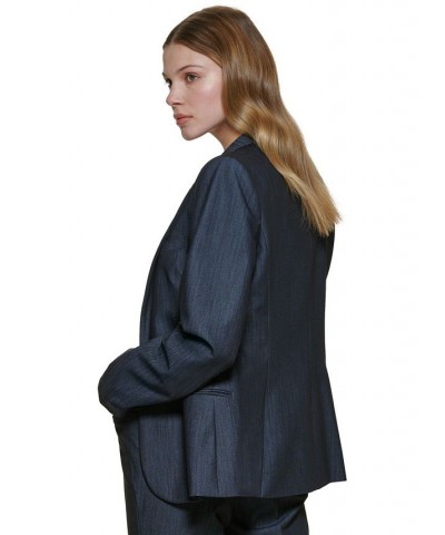 One-Button Blazer Blue $35.19 Jackets