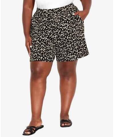 Plus Size Alisha Knit Print Shorts Batik Mono $27.93 Shorts