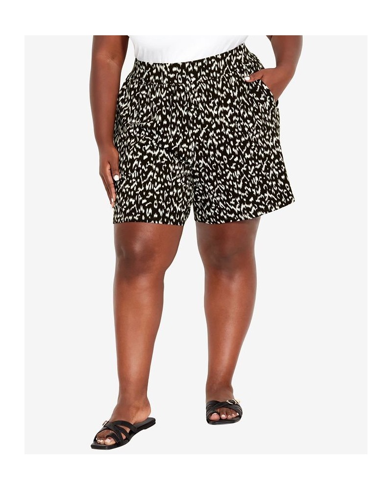 Plus Size Alisha Knit Print Shorts Batik Mono $27.93 Shorts