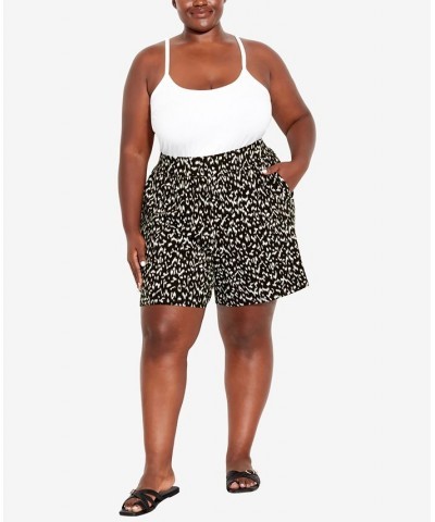 Plus Size Alisha Knit Print Shorts Batik Mono $27.93 Shorts