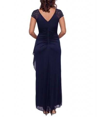 Embellished-Sleeve Gown Blue $86.94 Dresses